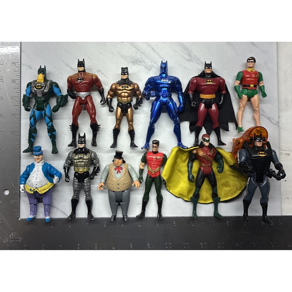 DC Comics Mixed Lot 1990s Batman Penguin Robin Figures 12 Unboxed